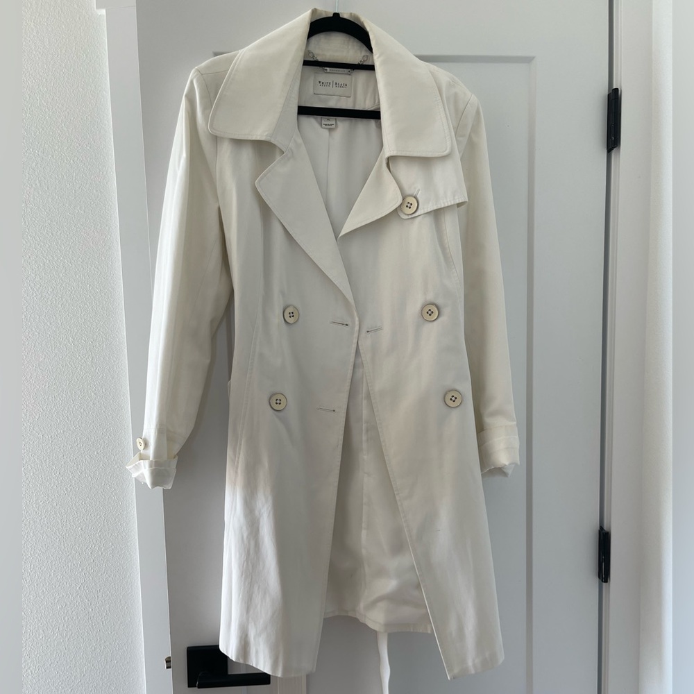 White House Black Market Ivory Trench Coat
